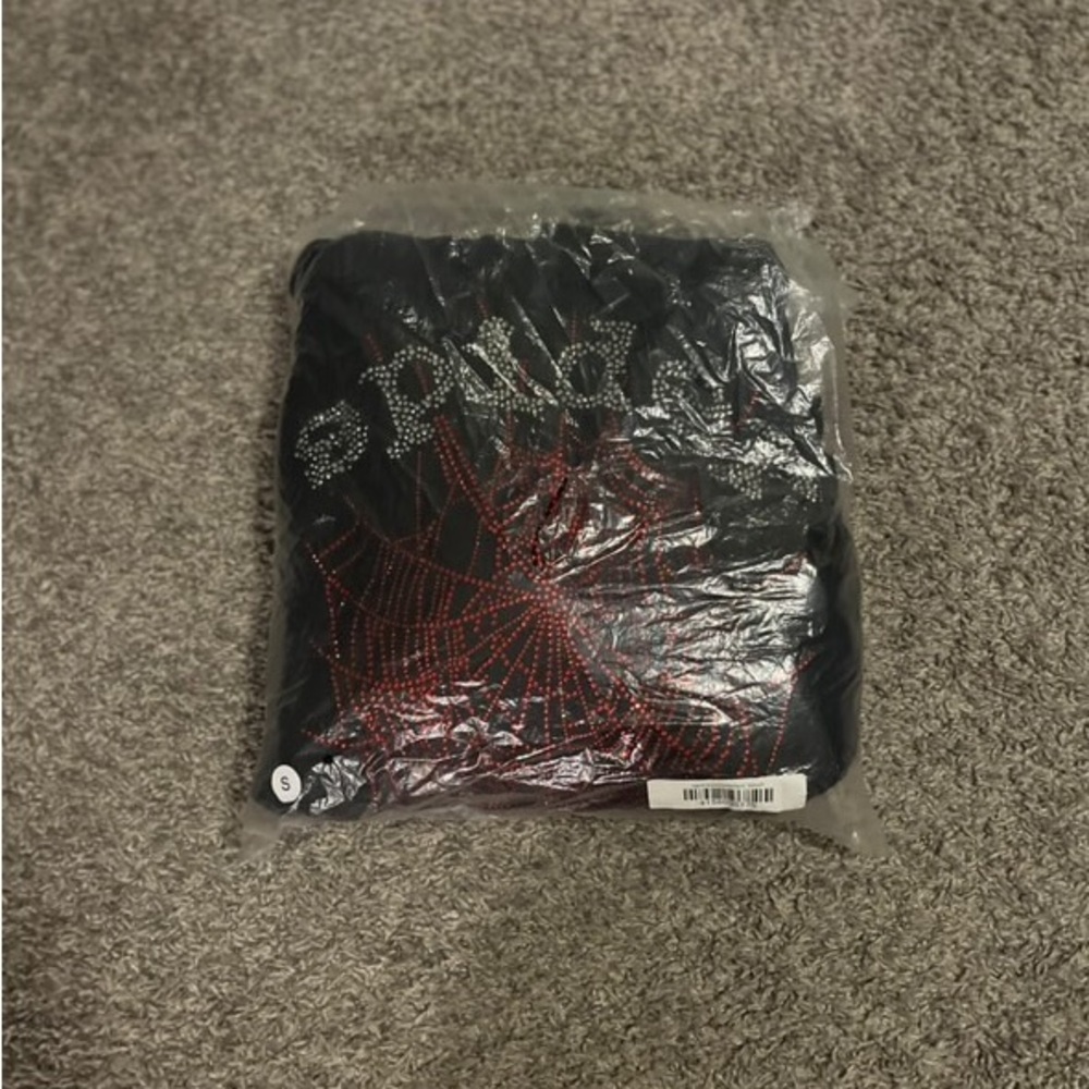 Hoodie Sp5der OG Rhinestone logo black